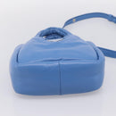 PRADA Hand Bag Leather 2way Blue Silver Auth 203202SAM-11