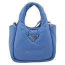 PRADA Hand Bag Leather 2way Blue Silver Auth 203202SAM-2