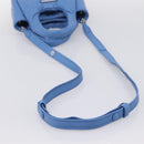 PRADA Hand Bag Leather 2way Blue Silver Auth 203202SAM-9