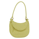 BOTTEGA VENETA INTRECCIATO Shoulder Bag Leather Yellow Gold Auth 203203V-1