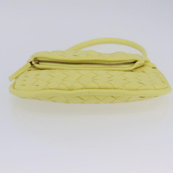 BOTTEGA VENETA INTRECCIATO Shoulder Bag Leather Yellow Gold Auth 203203V