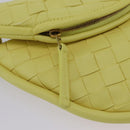 BOTTEGA VENETA INTRECCIATO Shoulder Bag Leather Yellow Gold Auth 203203V-19