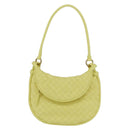 BOTTEGA VENETA INTRECCIATO Shoulder Bag Leather Yellow Gold Auth 203203V-13