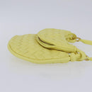 BOTTEGA VENETA INTRECCIATO Shoulder Bag Leather Yellow Gold Auth 203203V-3