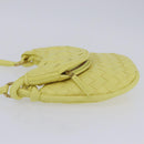 BOTTEGA VENETA INTRECCIATO Shoulder Bag Leather Yellow Gold Auth 203203V-4