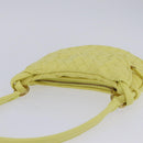 BOTTEGA VENETA INTRECCIATO Shoulder Bag Leather Yellow Gold Auth 203203V-7