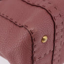 FENDI Celeria Tote Bag Leather Pink Gold Auth 203204-17