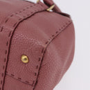 FENDI Celeria Tote Bag Leather Pink Gold Auth 203204-18