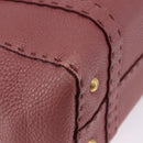 FENDI Celeria Tote Bag Leather Pink Gold Auth 203204-19