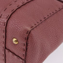 FENDI Celeria Tote Bag Leather Pink Gold Auth 203204-20