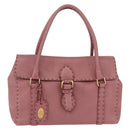 FENDI Celeria Tote Bag Leather Pink Gold Auth 203204-13