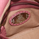 FENDI Celeria Tote Bag Leather Pink Gold Auth 203204-26