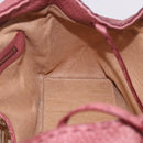 FENDI Celeria Tote Bag Leather Pink Gold Auth 203204-27
