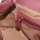 FENDI Celeria Tote Bag Leather Pink Gold Auth 203204-29