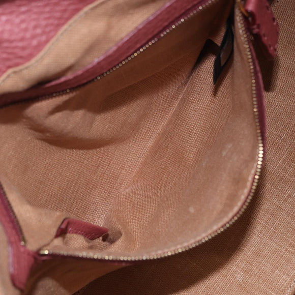 FENDI Celeria Tote Bag Leather Pink Gold Auth 203204