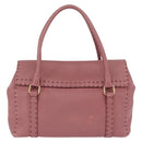 FENDI Celeria Tote Bag Leather Pink Gold Auth 203204-2