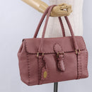 FENDI Celeria Tote Bag Leather Pink Gold Auth 203204-31