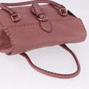 FENDI Celeria Tote Bag Leather Pink Gold Auth 203204-14