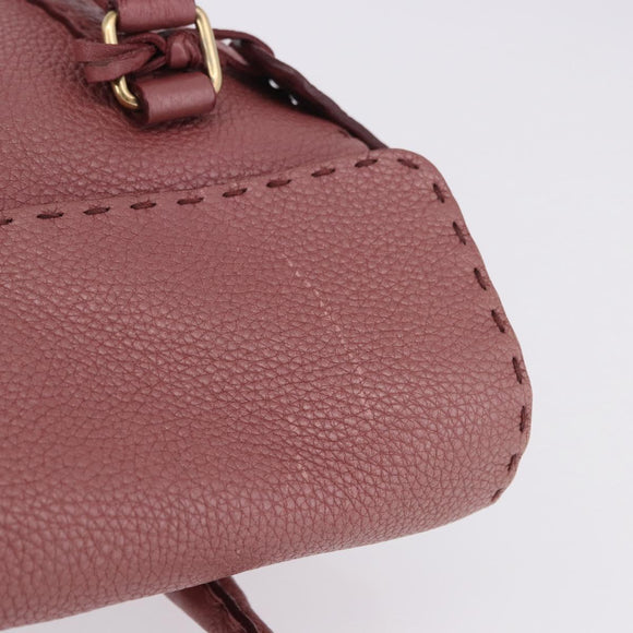 FENDI Celeria Tote Bag Leather Pink Gold Auth 203204