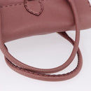 FENDI Celeria Tote Bag Leather Pink Gold Auth 203204-8