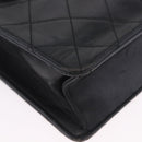 CHANEL Matelasse Shoulder Bag Lamb Skin Black Gold CC Auth 203208-11