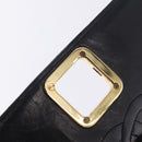 CHANEL Matelasse Shoulder Bag Lamb Skin Black Gold CC Auth 203208-19