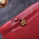 CHANEL Matelasse Shoulder Bag Lamb Skin Black Gold CC Auth 203208-27