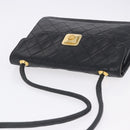 CHANEL Matelasse Shoulder Bag Lamb Skin Black Gold CC Auth 203208-6