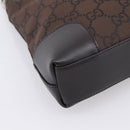 GUCCI GG Canvas Shoulder Bag outlet Dark Brown Silver 143745 Auth 203209A-11
