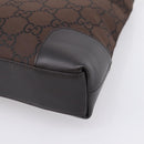 GUCCI GG Canvas Shoulder Bag outlet Dark Brown Silver 143745 Auth 203209A-12