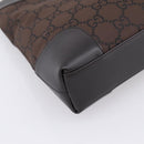 GUCCI GG Canvas Shoulder Bag outlet Dark Brown Silver 143745 Auth 203209A-13
