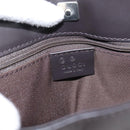 GUCCI GG Canvas Shoulder Bag outlet Dark Brown Silver 143745 Auth 203209A-14