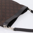 GUCCI GG Canvas Shoulder Bag outlet Dark Brown Silver 143745 Auth 203209A-6