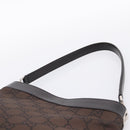 GUCCI GG Canvas Shoulder Bag outlet Dark Brown Silver 143745 Auth 203209A-8