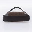 GUCCI GG Canvas Shoulder Bag outlet Dark Brown Silver 143745 Auth 203209A-9
