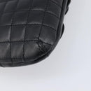 CHANEL Choco Bar line COCO Mark Chain Bag Leather Black Silver CC Auth 203211V-13