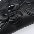 CHANEL Choco Bar line COCO Mark Chain Bag Leather Black Silver CC Auth 203211V-15