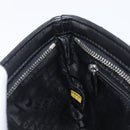 CHANEL Choco Bar line COCO Mark Chain Bag Leather Black Silver CC Auth 203211V-20