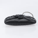 CHANEL Choco Bar line COCO Mark Chain Bag Leather Black Silver CC Auth 203211V-9