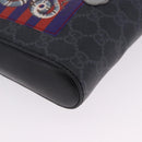 GUCCI GG Supreme Sherry Line Shoulder Bag PVC Black Silver 547751 Auth 203212M-12