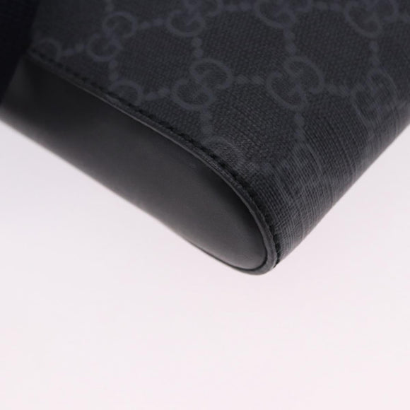 GUCCI GG Supreme Sherry Line Shoulder Bag PVC Black Silver 547751 Auth 203212M