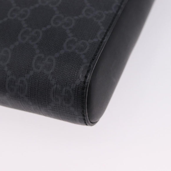 GUCCI GG Supreme Sherry Line Shoulder Bag PVC Black Silver 547751 Auth 203212M
