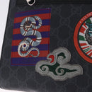 GUCCI GG Supreme Sherry Line Shoulder Bag PVC Black Silver 547751 Auth 203212M-18
