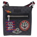 GUCCI GG Supreme Sherry Line Shoulder Bag PVC Black Silver 547751 Auth 203212M-2