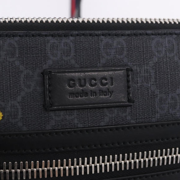 GUCCI GG Supreme Sherry Line Shoulder Bag PVC Black Silver 547751 Auth 203212M