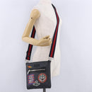 GUCCI GG Supreme Sherry Line Shoulder Bag PVC Black Silver 547751 Auth 203212M-29