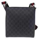 GUCCI GG Supreme Sherry Line Shoulder Bag PVC Black Silver 547751 Auth 203212M-3
