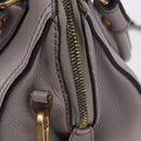 MCM Hand Bag Leather 2way Gray Gold Auth 203213-11