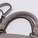 MCM Hand Bag Leather 2way Gray Gold Auth 203213-13