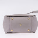 MCM Hand Bag Leather 2way Gray Gold Auth 203213-18